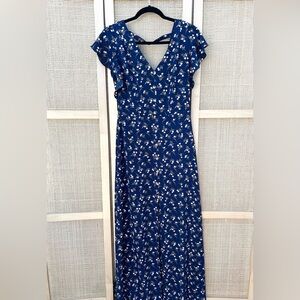 IZ Byer Blue Floral Maxi Dress